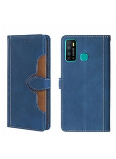 HuHa Case Cover For For Infinix Hot 9 / Note 7 Lite X655C Skin Feel Straw Hat Magnetic Buckle Leather Phone Case(Blue) 