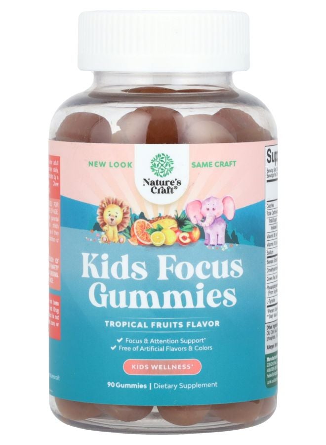 Nature's Craft Kids Focus Gummies Tropical Fruits 90 Gummies