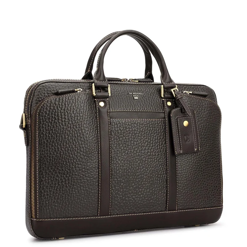 Da Milano brown Classic Laptop Bag (M)  | Best Price UAE