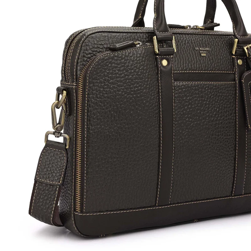 Da Milano brown Classic Laptop Bag (M)  | Best Price UAE