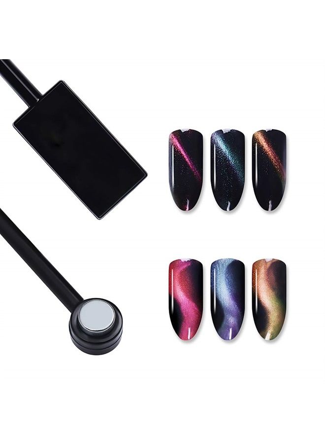SILPECWEE 2 Pcs Double-Head Magnetic Wand 3d Cats Eyes DIY UV Gel Nail Polish Manicure Magnetic Pen Tools - Image 3