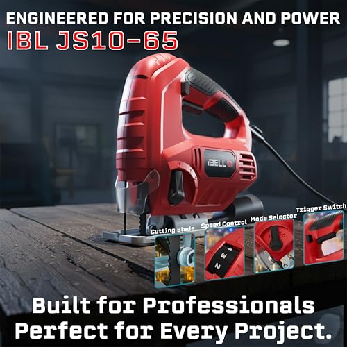IBELL TOOLS IBELL JS10-65 Professional Jig Saw 650W, 65mm Cutting Capacity, 3000 RPM, Variable Speed, Heavy-Duty with Copper Armature, Blades & Dust Extraction, For Home, DIY & Professional Use, 6 Months Warranty - Image 2