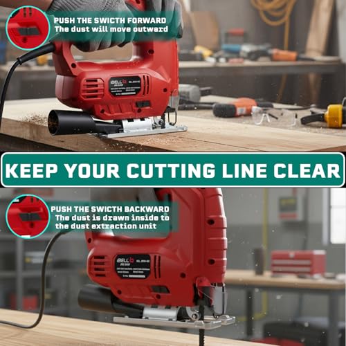 IBELL TOOLS IBELL JS10-65 Professional Jig Saw 650W, 65mm Cutting Capacity, 3000 RPM, Variable Speed, Heavy-Duty with Copper Armature, Blades & Dust Extraction, For Home, DIY & Professional Use, 6 Months Warranty - Image 4