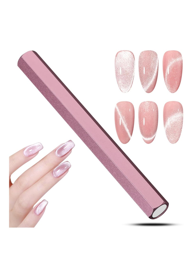 KASTWAVE Cat Eye Magnet Tool, Professional Double-Ended Hexagon Strong Nail Magnet for Cat Eye Gel Nail Polish, suitable for personal DIY, nail studio or nail salon(Pink) - Image 1