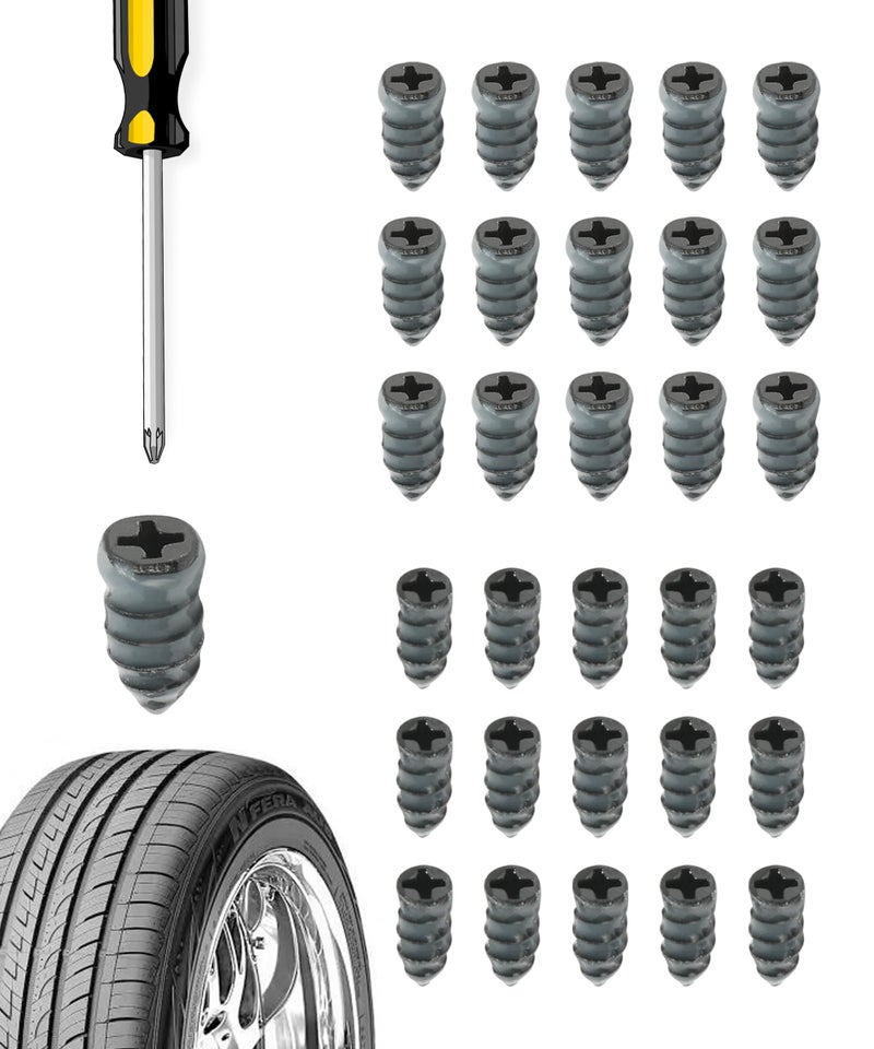 UBOG 30PCS Tire Plug Kit,Car Accessories Tire Plugs,Tire Repair,Tire Repair Screws,Tire Nail Repair Kit,Tire Repair Rubber Nail,Tire Screw Plug Repair Kit,Suitable for Car Motorcycle Truck - Image 1