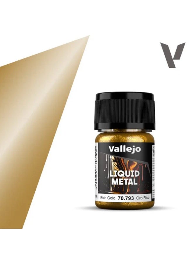 فاليجو طلاء ذهبي سائل غني، 35 مل - لون أكريليك معدني للمنمنمات، والنماذج، والحرف اليدوية، والفنون الزخرفية