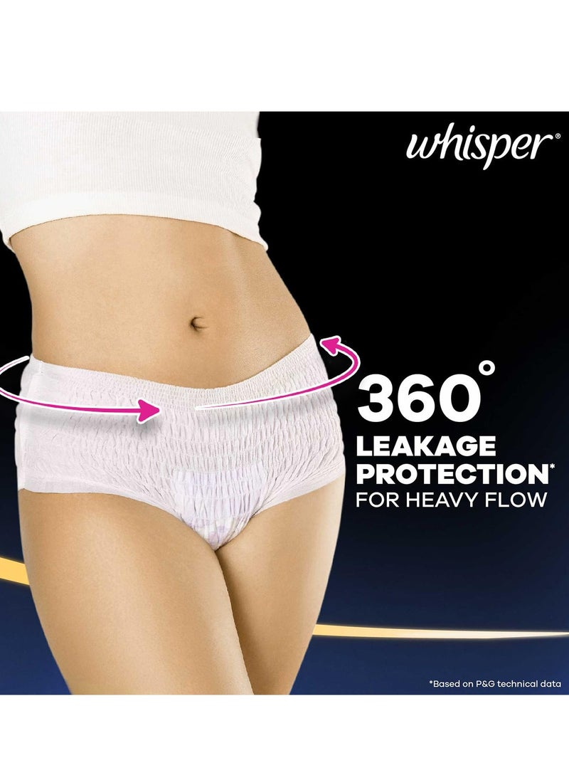 Whisper Super Absorbent Period Panty, 12 L-XL Pants, 360 Degree Leakage Protection for Heavy Flow, Panty like Fit for Full back Coverage, Absorbs Heavy Gushes, Silky Soft, Comfortable Feel  - Image 2