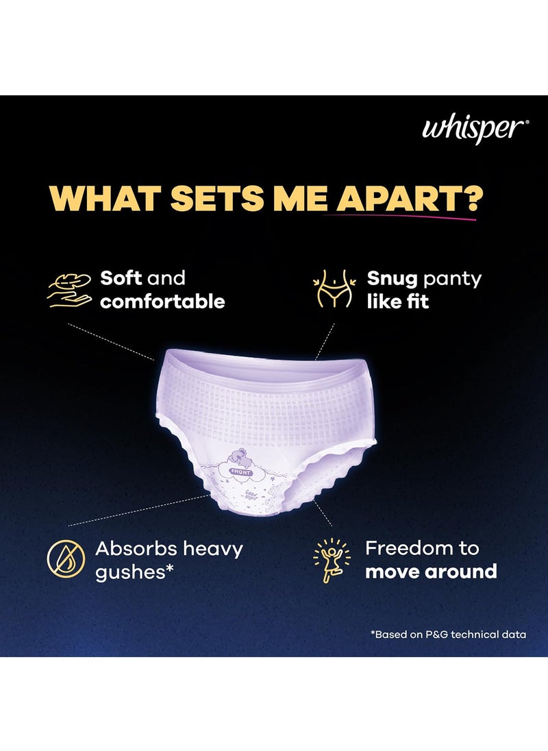 Whisper Super Absorbent Period Panty, 12 L-XL Pants, 360 Degree Leakage Protection for Heavy Flow, Panty like Fit for Full back Coverage, Absorbs Heavy Gushes, Silky Soft, Comfortable Feel  - Image 5