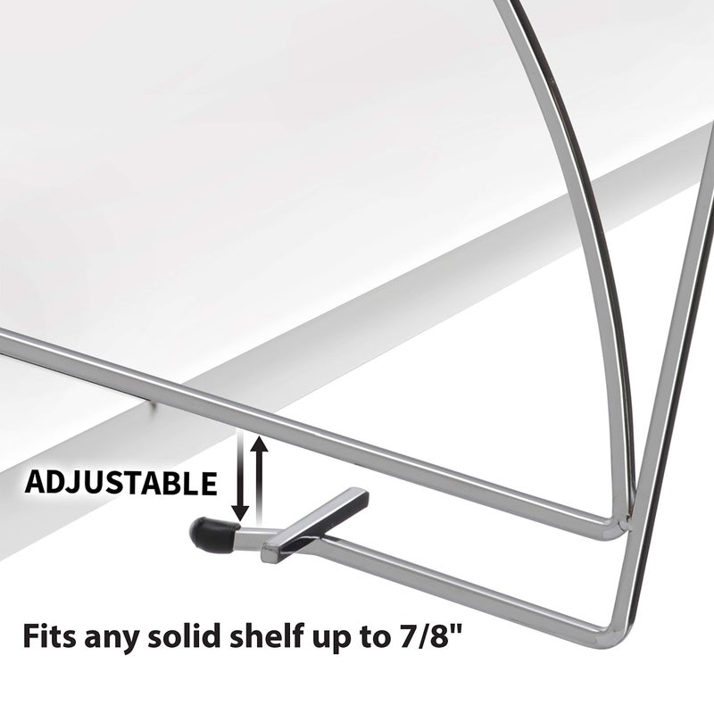 Lynk Tall Shelf Dividers - Closet Shelf Organizer (Set of 2) - Chrome, 8-7/16"" x 13"" h - Image 4