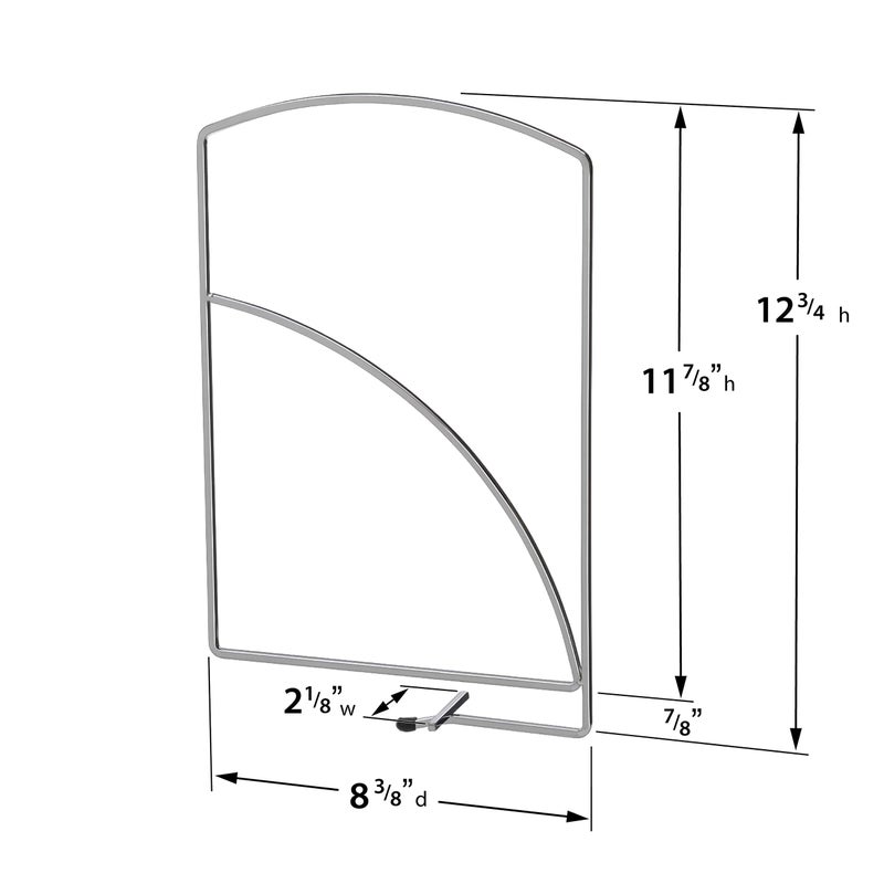 Lynk Tall Shelf Dividers - Closet Shelf Organizer (Set of 2) - Chrome, 8-7/16"" x 13"" h - Image 5