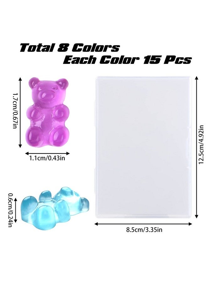 SANNIX 120 Pcs Nail Charms Kawaii Nail Charms For Nail Art Decoration Gummy Bear Charms Resin Charms For Nail Decoration (8 Colors) - Image 3