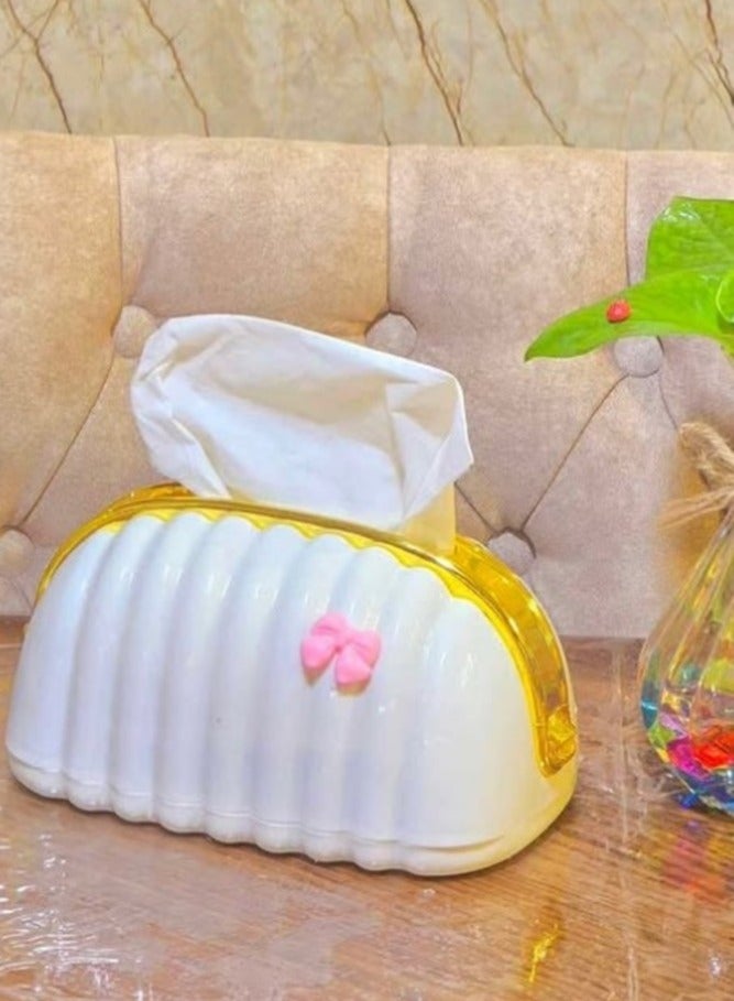 Tissue Box for Living Room, Cute Slim Lightweight Home Storage Box for Coffee Table, Creative Flexible Paper Box - Tissue Box for Lounge - Tissue Box Dispenser for Facial Tissues, Cloth Napkins, Dryer Papers Protective Cover for Bathroom, Desks, Countertops, Vanity, Bedroom, Lamp Tables - Organizer for Bathroom, Bedroom, Office - Tissue Holder for Holding Facial Tissues in Bathroom, Living Room, Bedroom - Decorative Tissue Box - Pull Tissue Box - Office Tissue Box - Decorative Tissue Box - Image 3