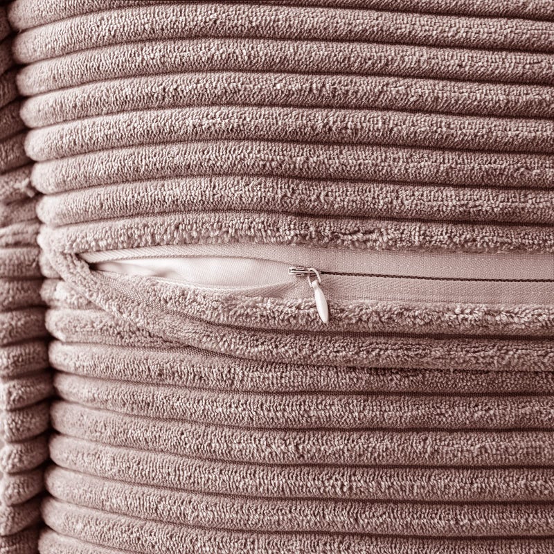 MIULEE Spring Decorative Throw Pillow Covers for Couch Bed Livingroom 18x18 Inch Set of 2 Blush Pink Boho Accent Throw Pllows Broadside Striped Patchwork Soft Corduroy Pillowcases Valentine Decor - Image 3