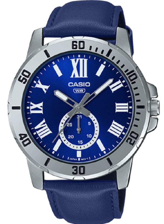 CASIO Leather Analog Wrist Watch MTP-VD200L-2BUDF - Image 1