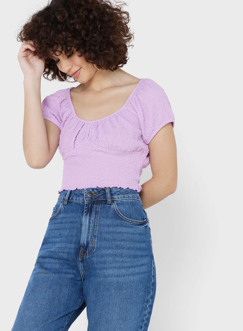 TOPSHOP Crinkle Keyhole Top