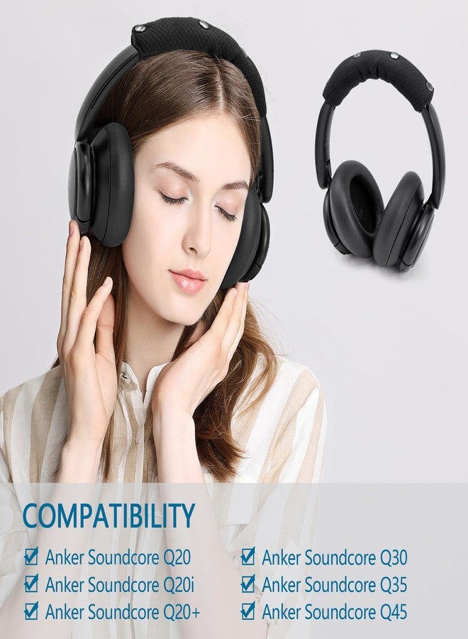 GEVO Headphone Headband Cover for Anker Soundcore Q20,Q20i,Q20+,Q30,Q35,Q45 Headsets,Sponge Fabric Material Headband Cushion Easy Installation No Tool Needed (Black) - Image 2