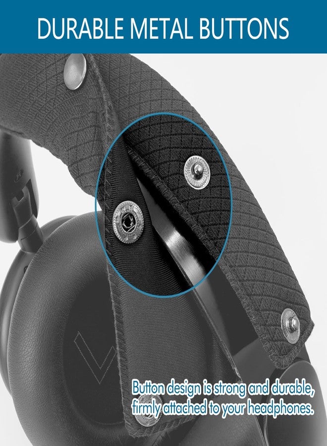 GEVO Headphone Headband Cover for Anker Soundcore Q20,Q20i,Q20+,Q30,Q35,Q45 Headsets,Sponge Fabric Material Headband Cushion Easy Installation No Tool Needed (Black) - Image 5