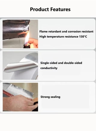 Aluminium Foil Tape Kitchen Heat Resistant Tape Waterproof And Mildew Sealing Tape Kitchen Stoves Bathroom Toilet And Floor Wall Edge Protector For Stoves Sinks Toilets Corners Waterproof Sink Foil Adhesive Tape 48mm*5m (Sliver) - view 3