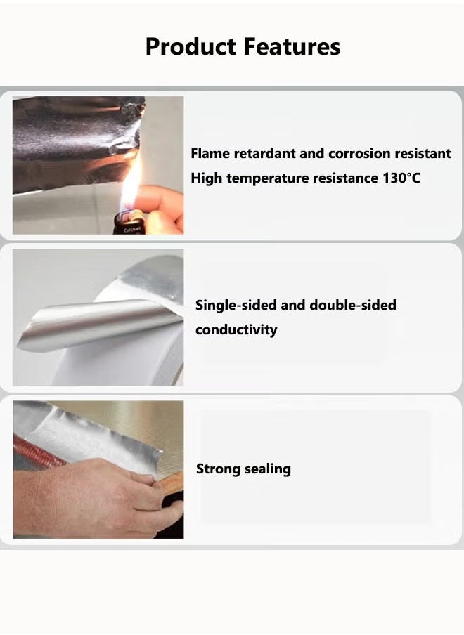 Generic - Aluminium Foil Tape Kitchen Heat Resistant Tape Waterproof And Mildew Sealing Tape Kitchen Stoves Bathroom Toilet And Floor Wall Edge Protector For Stoves Sinks Toilets Corners 48mm*5m (Sliver) - Image 1
