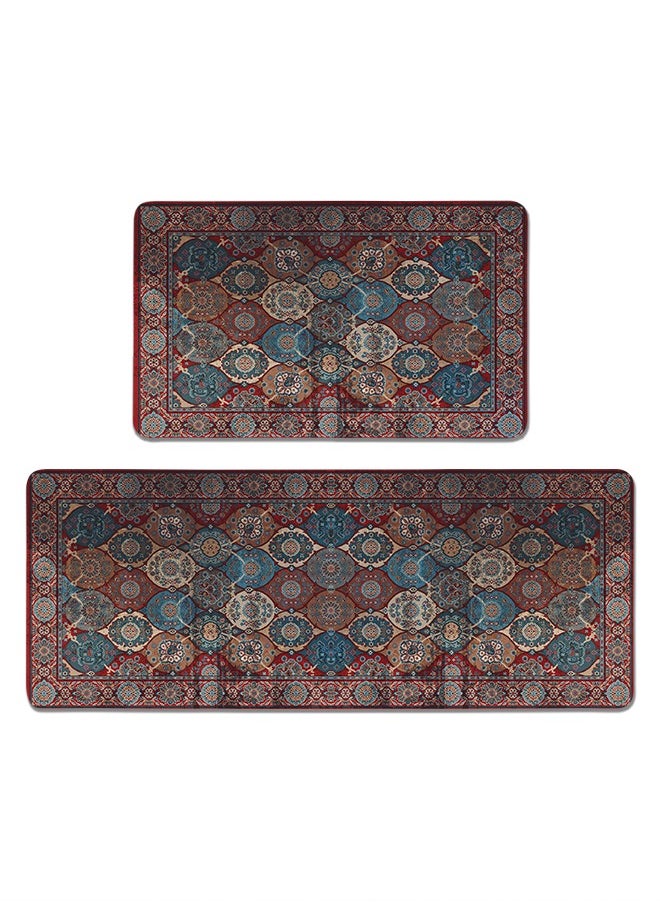 Generic 2 PCS Kitchen Floor Mats Rugs Set, Cushion Floor Carpet, Waterproof, Oil Resistant and Anti-Fatigue PU Standing Mat for Kitchen, Floor, Office, Sink, Laundry 45*75CM+45*120CM  - Image 1