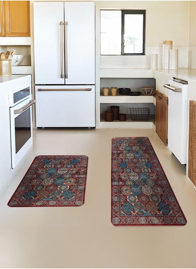 Generic 2 PCS Kitchen Floor Mats Rugs Set, Cushion Floor Carpet, Waterproof, Oil Resistant and Anti-Fatigue PU Standing Mat for Kitchen, Floor, Office, Sink, Laundry 45*75CM+45*120CM  - Image 3