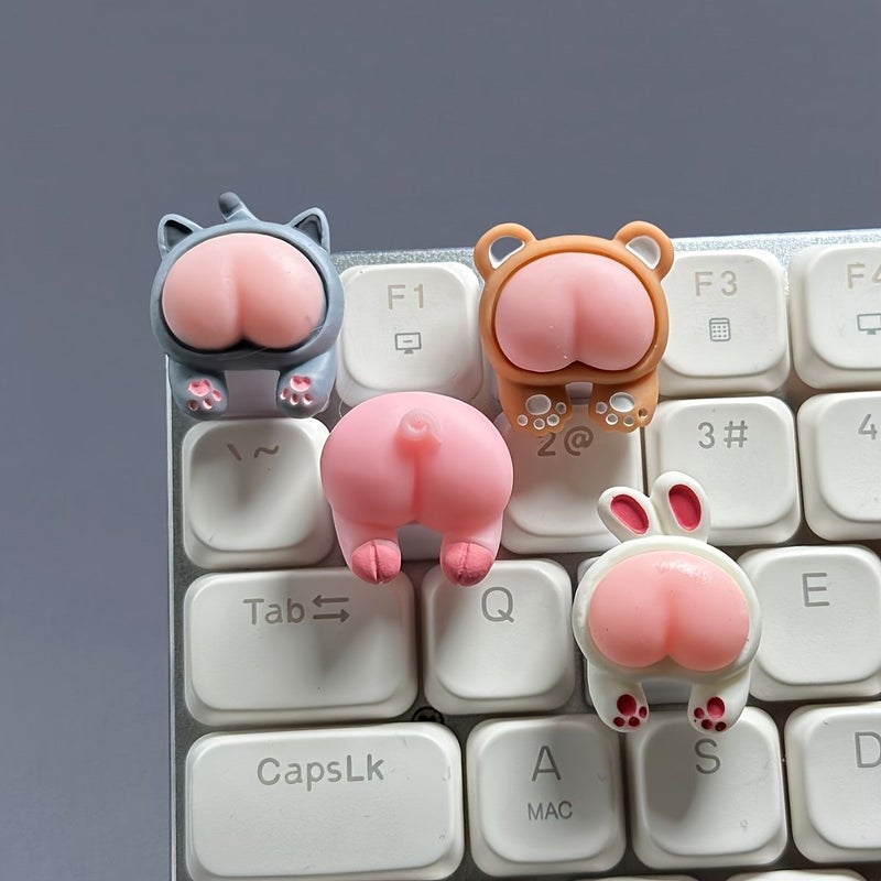 4pcs Set Cartoon Style Mechanical Keyboard Keycaps Exquisite Cute Replacement Parts Individually Packaged Perfect for Gaming Office - Image 5