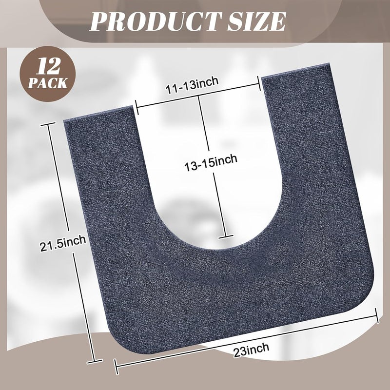 Drydiet 12 Pack Round Commode Potty Training Mats Rubber Toilet Training Rug Pads Absorbent Rugs U Shaped Urinal Floor Mats for Bathroom Restroom Toilet Gray - Image 2