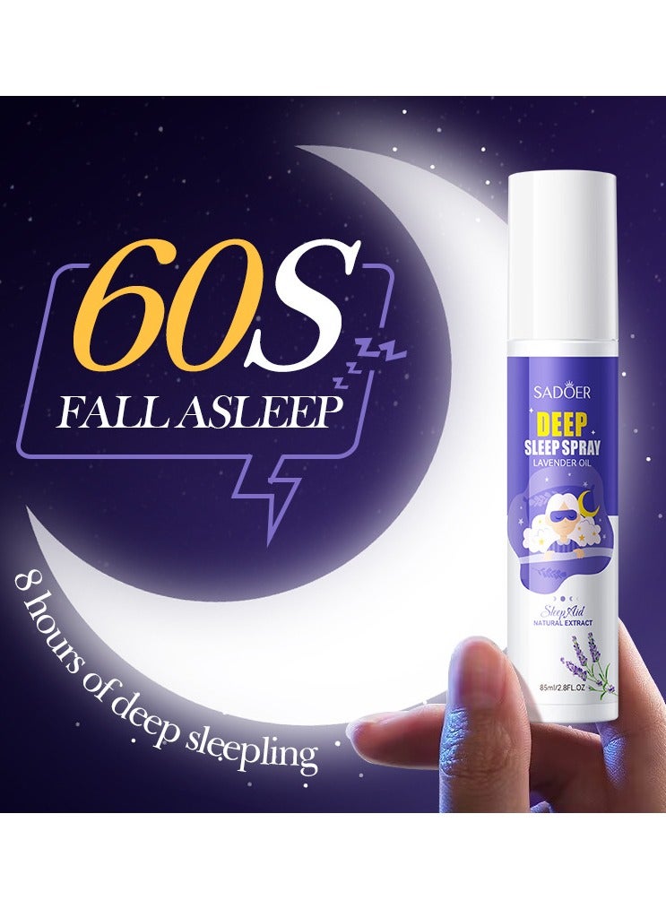 SADOER Lavender Sleep Spray 85ml Aromatherapy Sleep Lavender Pillow Mist Pillow for Room Deep Sleep Spray - Image 1