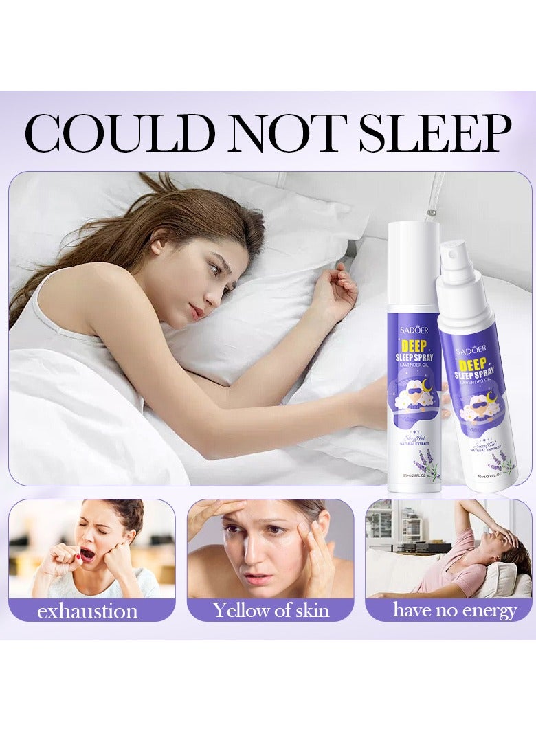 SADOER Lavender Sleep Spray 85ml Aromatherapy Sleep Lavender Pillow Mist Pillow for Room Deep Sleep Spray - Image 3