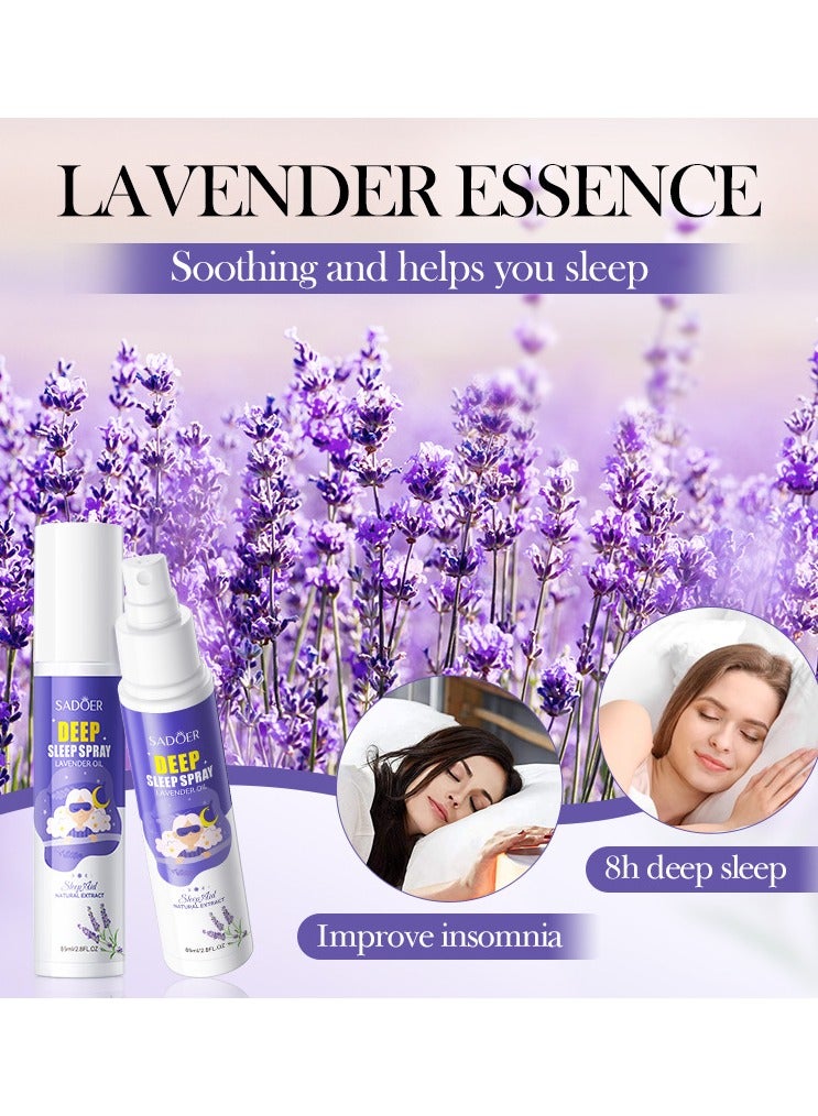 SADOER Lavender Sleep Spray 85ml Aromatherapy Sleep Lavender Pillow Mist Pillow for Room Deep Sleep Spray - Image 5