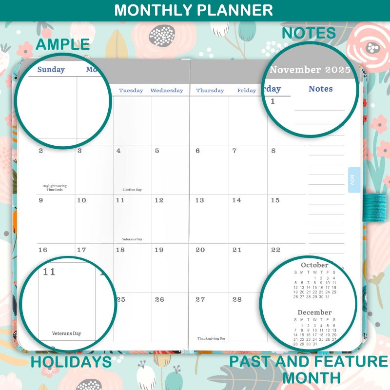 Coboll 2025-2026 Pocket Planner/Calendar - Weekly & Monthly Planner 2025-2026  Jul 2025 - Jun 2026  6.3"" X 3.8""  With Pen Holder  Inner Pocket - Image 2