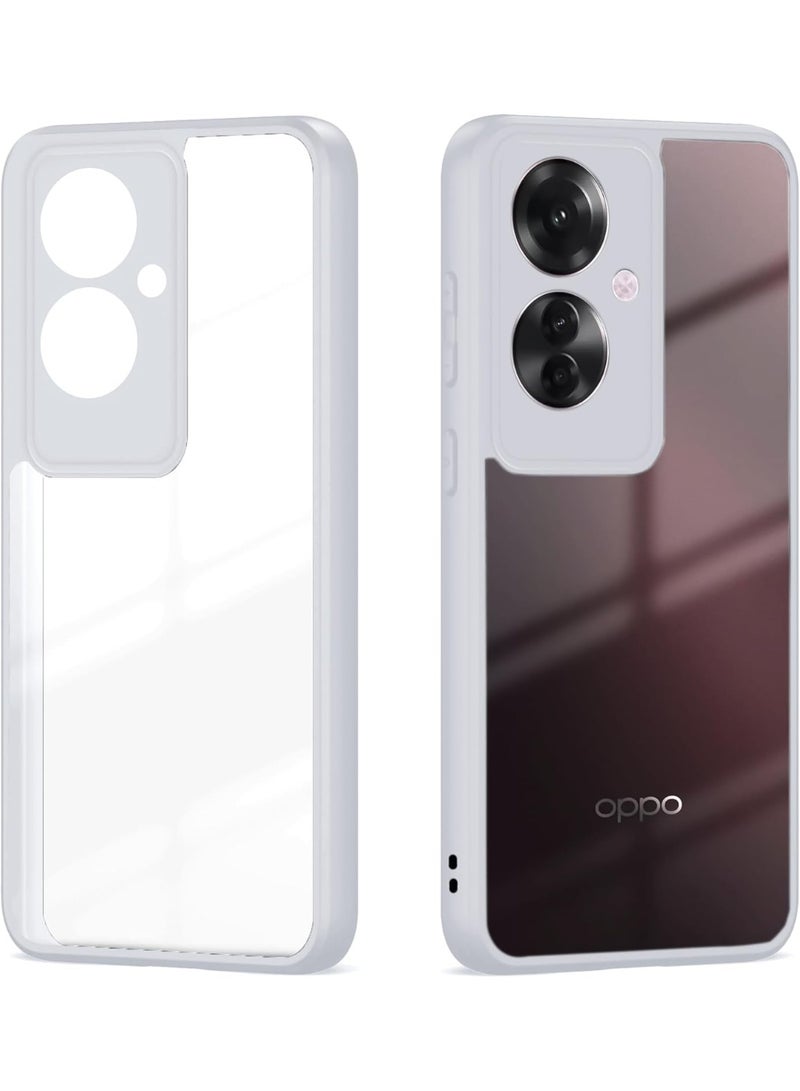 Ultra Hybrid Shockproof Back Cover Case for Oppo Reno 13F Camera Protection Bump | Hard Back Cover Case (PC & TPU, Crystal Clear Back, Grey Sides) - Image 2