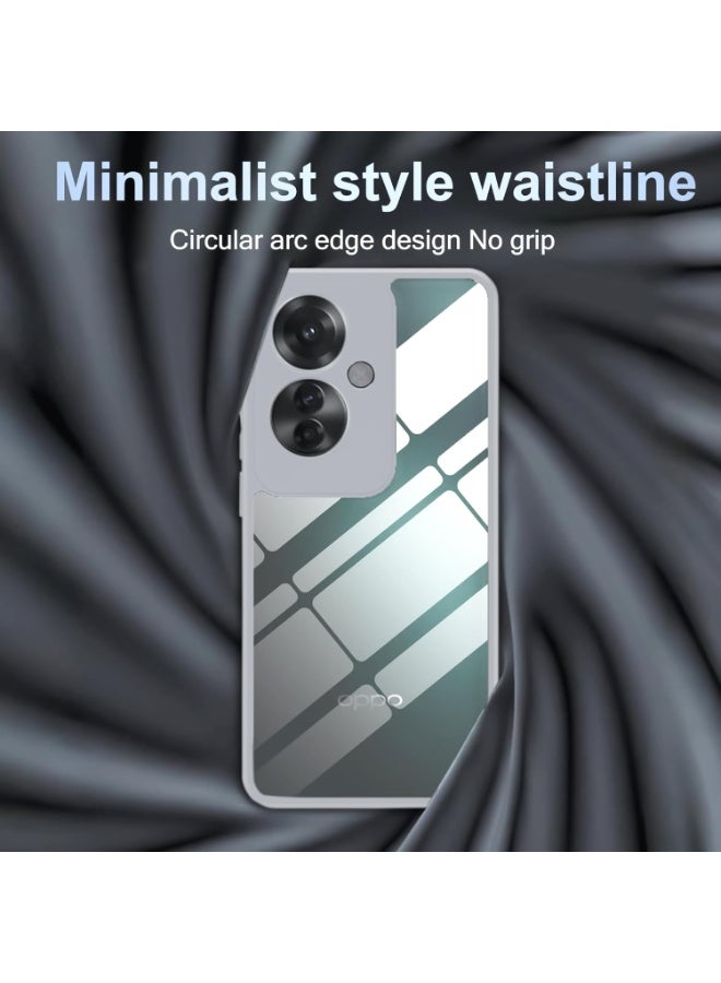 Ultra Hybrid Shockproof Back Cover Case for Oppo Reno 13F Camera Protection Bump | Hard Back Cover Case (PC & TPU, Crystal Clear Back, Grey Sides) - Image 3
