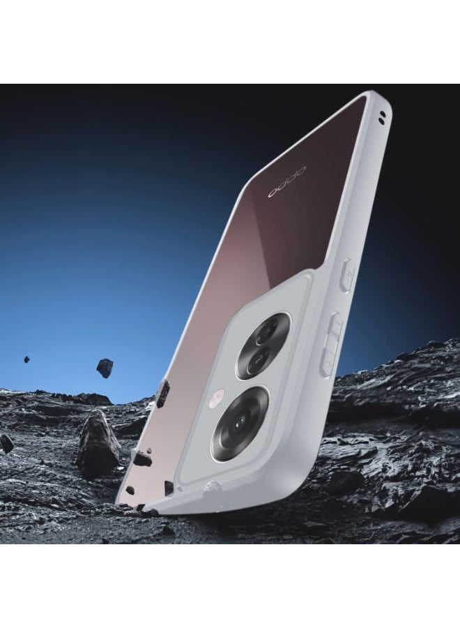 Ultra Hybrid Shockproof Back Cover Case for Oppo Reno 13F Camera Protection Bump | Hard Back Cover Case (PC & TPU, Crystal Clear Back, Grey Sides) - Image 4