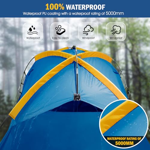 Qualencey Pickup Truck Tent with Awning Shade,Waterproof PU5000mm Oxford for 5.5-6.3 FT Truck Bed for Camping Travel Outdoor Activities for Chevy Silverado 1500,Ram 1500/Dakota,F150,GMC 1500,Titan,Tundra (blue) - Image 4