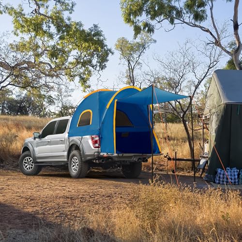 Qualencey Pickup Truck Tent with Awning Shade,Waterproof PU5000mm Oxford for 5.5-6.3 FT Truck Bed for Camping Travel Outdoor Activities for Chevy Silverado 1500,Ram 1500/Dakota,F150,GMC 1500,Titan,Tundra (blue) - Image 5