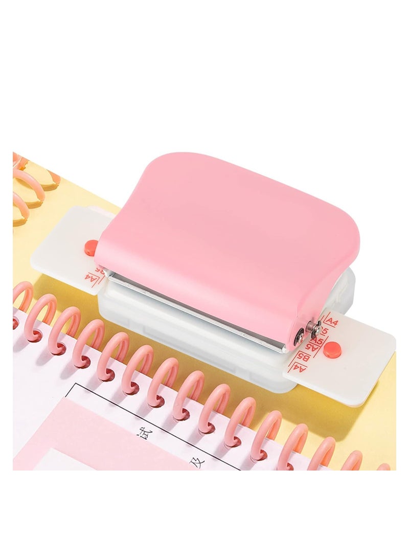 KASTWAVE 6 Hole Punch, Loose Leaf Paper Puncher for A4/A5/B5 Size, Portable Handheld Metal Circle Punch Paper Puncher, 5 Sheet Capacity - Image 1