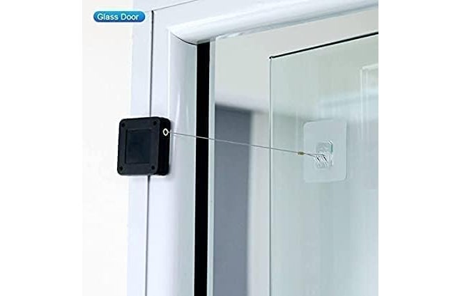 Bosco Punch-Free Automatic Door Closer, Residential Sliding Screen Door Closer, Commercial Multifunctional Door Closer with Steel Drawstring for Bedroom/Home (2 Pack Black) - Image 2