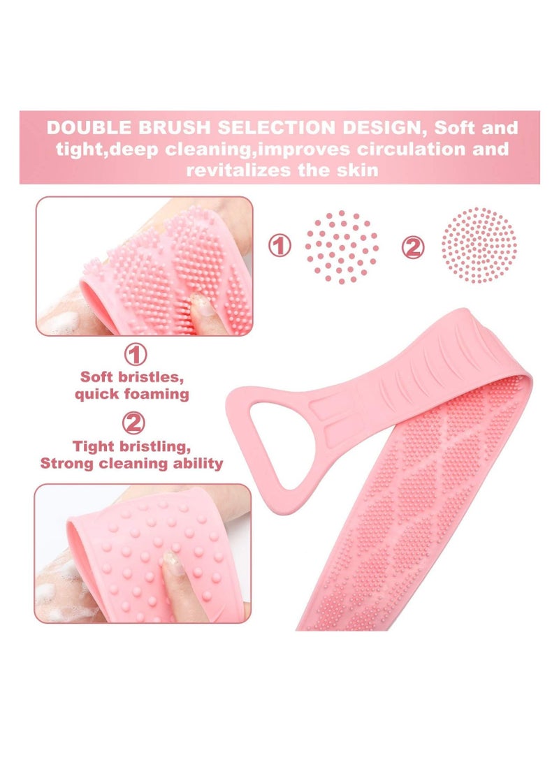 2 Pieces Silicone Back Scrubber Bath Body Belt Brush Washer for Shower Men Women Bathroom Supplies Exfoliating More Hygienic - Image 3