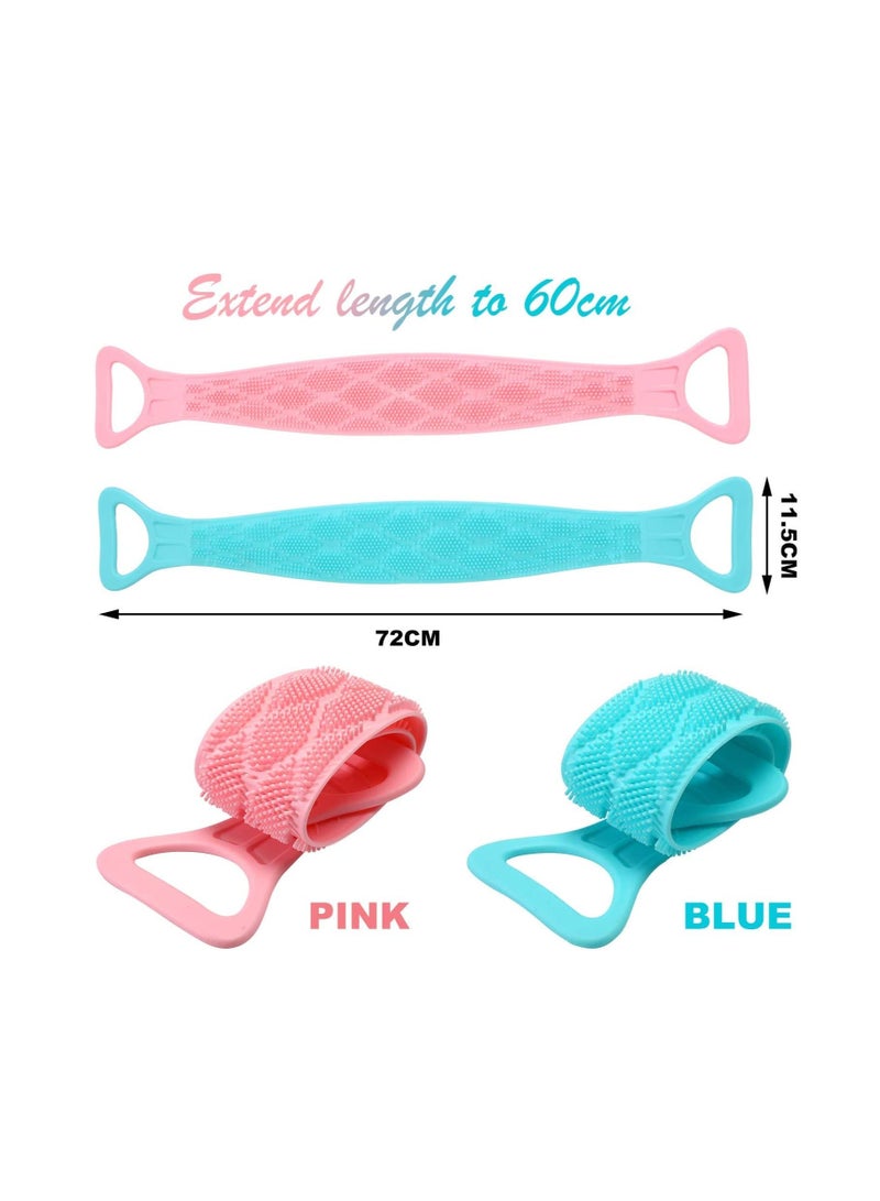 2 Pieces Silicone Back Scrubber Bath Body Belt Brush Washer for Shower Men Women Bathroom Supplies Exfoliating More Hygienic - Image 2