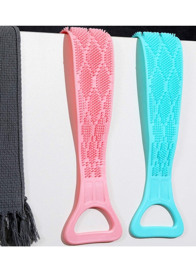 2 Pieces Silicone Back Scrubber Bath Body Belt Brush Washer for Shower Men Women Bathroom Supplies Exfoliating More Hygienic - Image 5