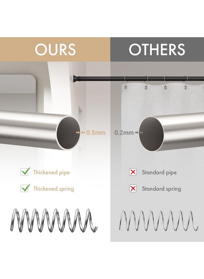 Amazer Spring Tension Shower Curtain Rod, 42-72 Inches Rust-Resistance Bathroom Rod, Adjustable Shower Rod No Drill, Nickel - Image 4