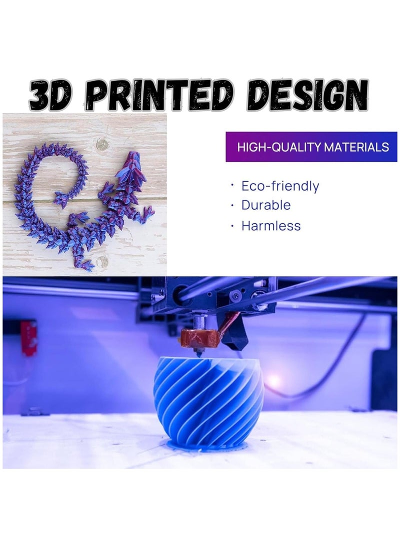 LED 3D Printed Dragon Egg 2 Pack Bundle ,Dragon Eggs with Dragon Inside,Crystal Dragon Fidget Toys,Full Articulated Dragon Dragon in Egg,Adults Fidget Toys for Autism ADHD (12inch) - Image 4