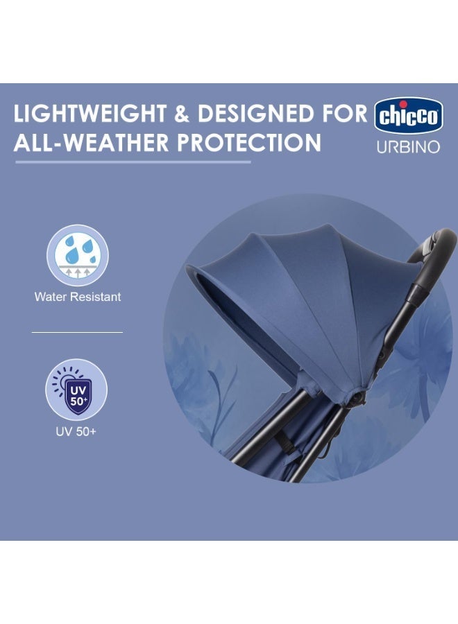 شيكو عربة أطفال شيكو أوربينو باللون الأزرق الملكي | قابلة للطي بيد واحدة | مقاعد واسعة ومريحة مع وسادة كتف | مسند ظهر قابل للإمالة ومسند قدم قابل للتعديل | من 0 إلى 4 سنوات | مظلة قابلة للتمديد مع حماية من الأشعة فوق البنفسجية 50+ - Image 2