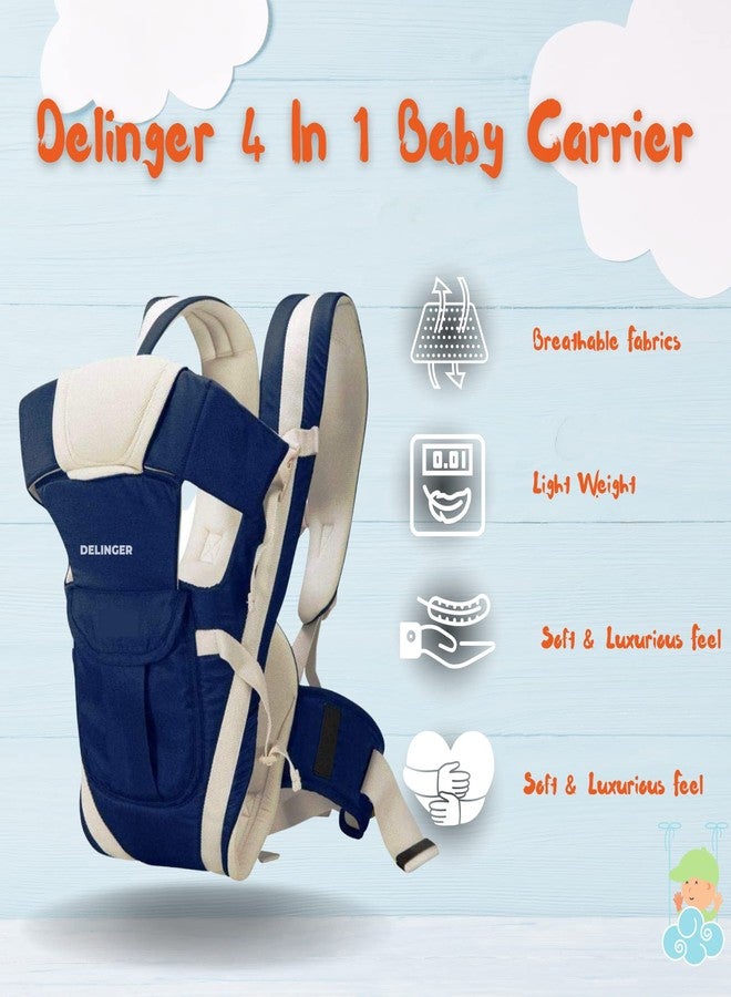 DELINGER Baby Carrier Bag for 0 to 2 Year New Born Baby 4 in 1 Adjustable Back Front with Safety Belt (Neavy Blue) - Image 4
