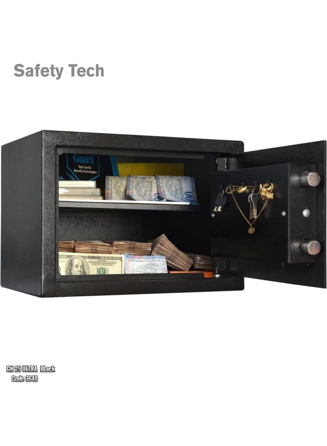 سيفتي تيك خزنة إلكترونية من SafetyTech بتصميم أنيق وبطاريات خارجية، مقاس 25 × 35 × 25 سم - Image 3