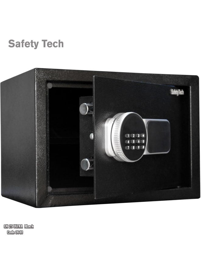 سيفتي تيك خزنة إلكترونية من SafetyTech بتصميم أنيق وبطاريات خارجية، مقاس 25 × 35 × 25 سم - Image 5