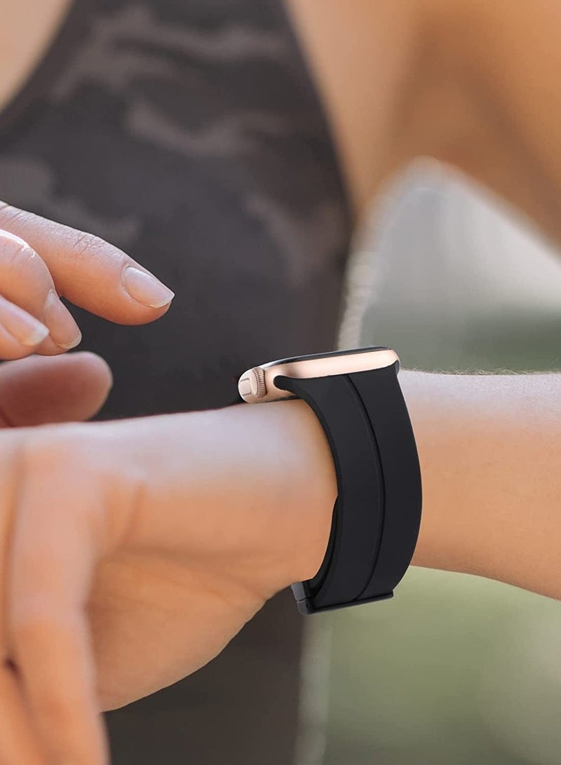 keloray Magnetic for Apple Watch Band 49mm 46mm 45mm 44mm  42mm Women men,Silicone Sport Strap Replacement WristBands for Apple Watch Series 9/ultra 2/8/ultra/7/SE/SE 2nd/6/5/4/3/2/1,iWatch Bands - Image 4