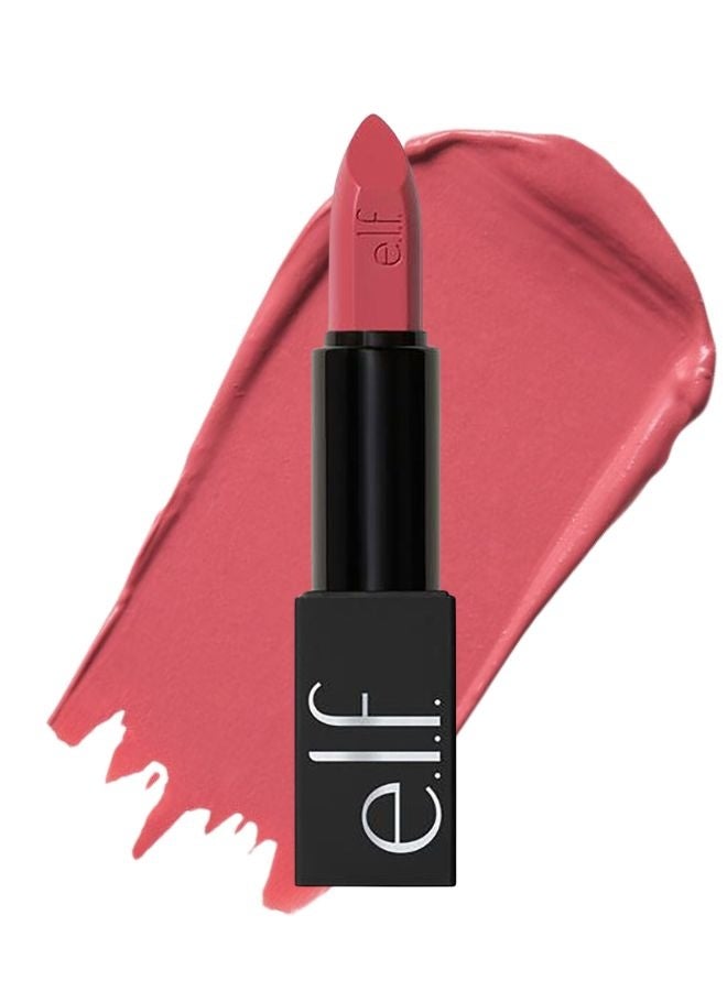 elf e.l.f. O Face Satin Lipstick – Pleased | Richly Pigmented Hydrating Satin Finish Lipstick with Squalane, Jojoba Esters & Marula Oil – 3.8 g - Image 1