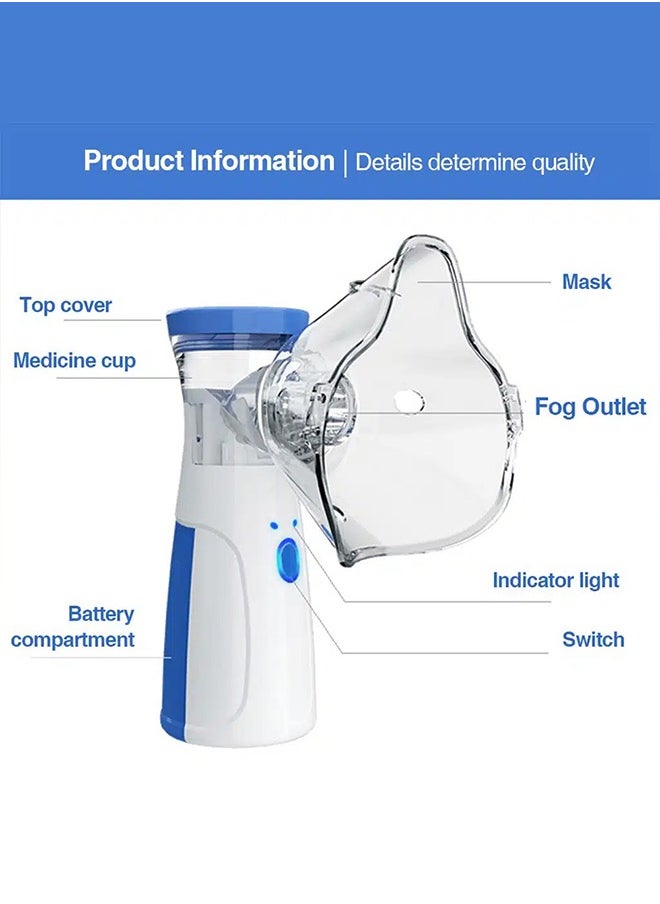 MARGOUN Rechargeable Mesh Nebulizer for Respiratory Health with 2 Inhalation Mask and 1 Suction Nozzle and Multiple Accessories  - Image 4